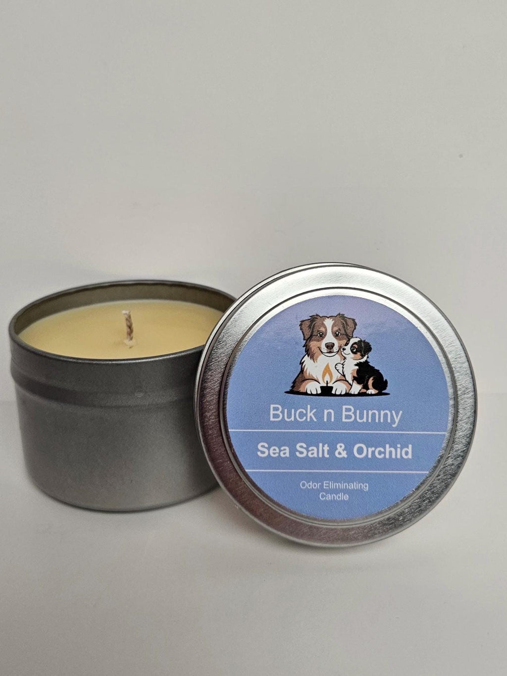 Sea Salt & Orchid | Odor Eliminating Candle | 4 oz Tin Candle