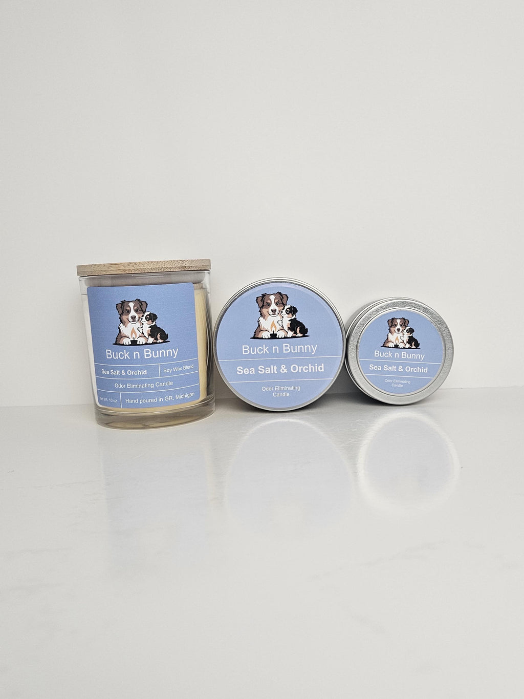 Sea Salt & Orchid | Odor Eliminating Candle | 8 oz Tin