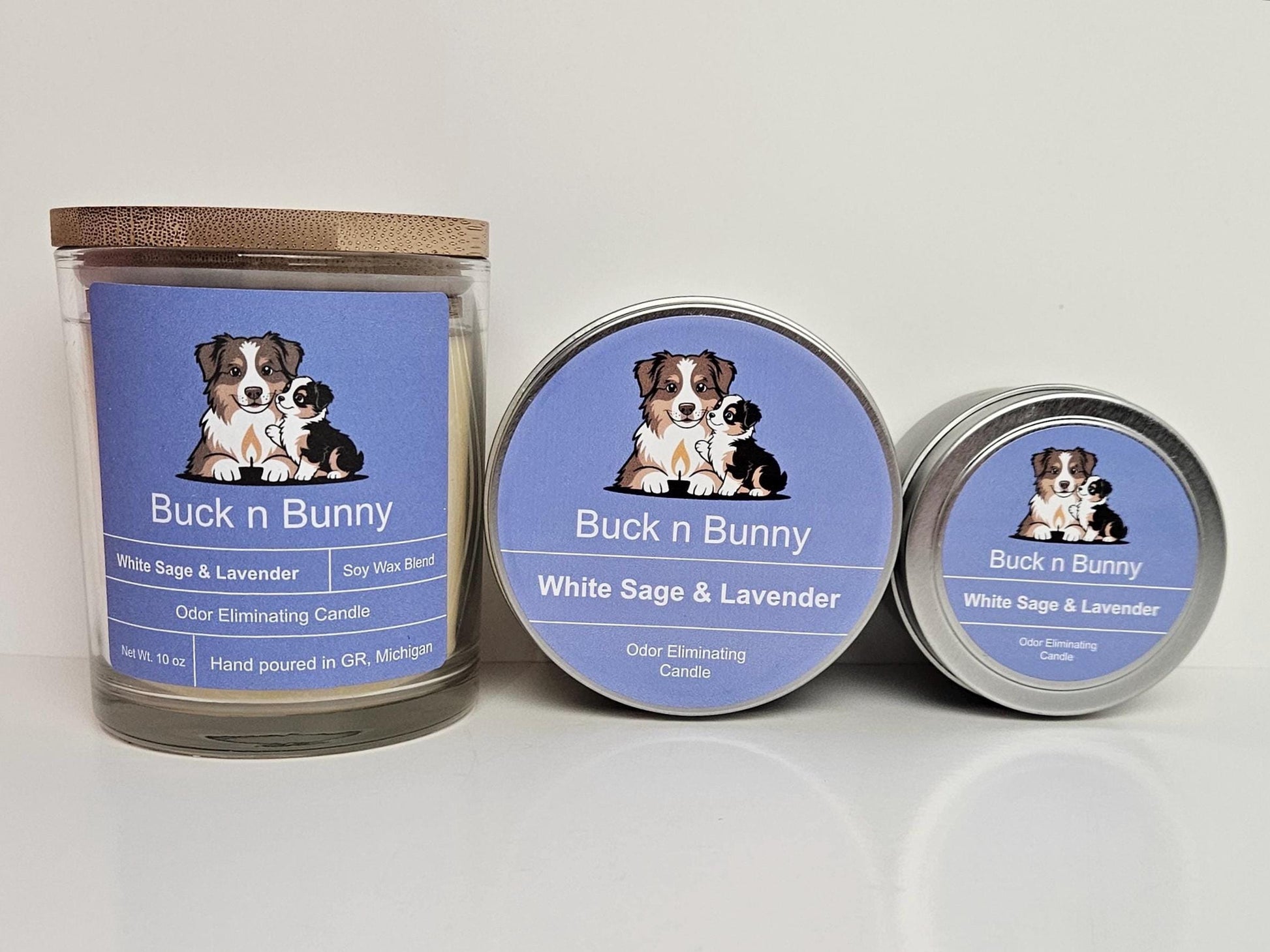 White Sage & Lavender | Odor Eliminating Candle | 8 oz Tin