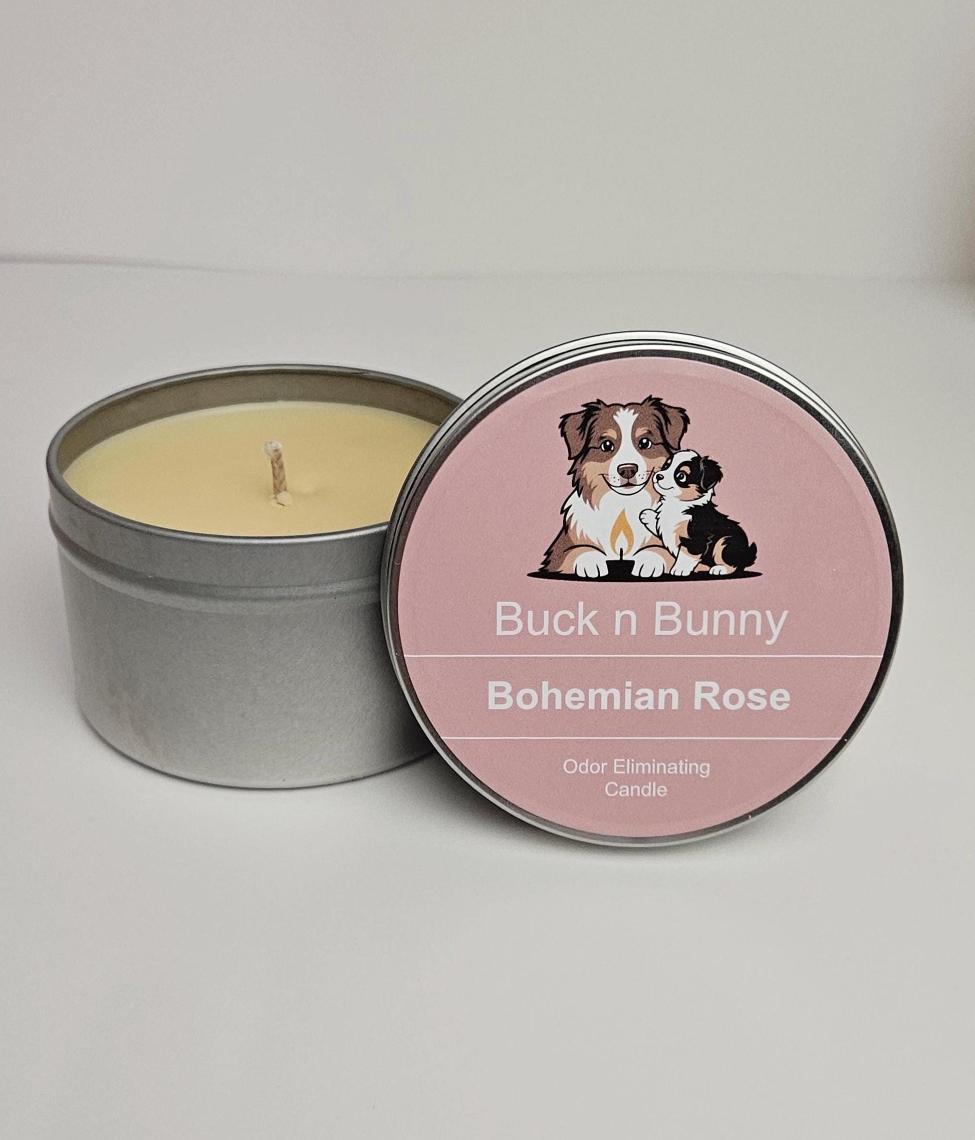Buck n Bunny Co. Odor Eliminating Candle for Dog Moms, Bohemian Rose