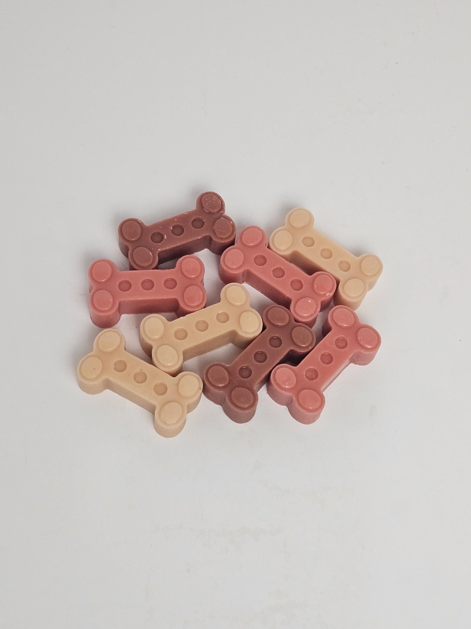 Bone Wax melts realistically colored and shaped as dog treats.