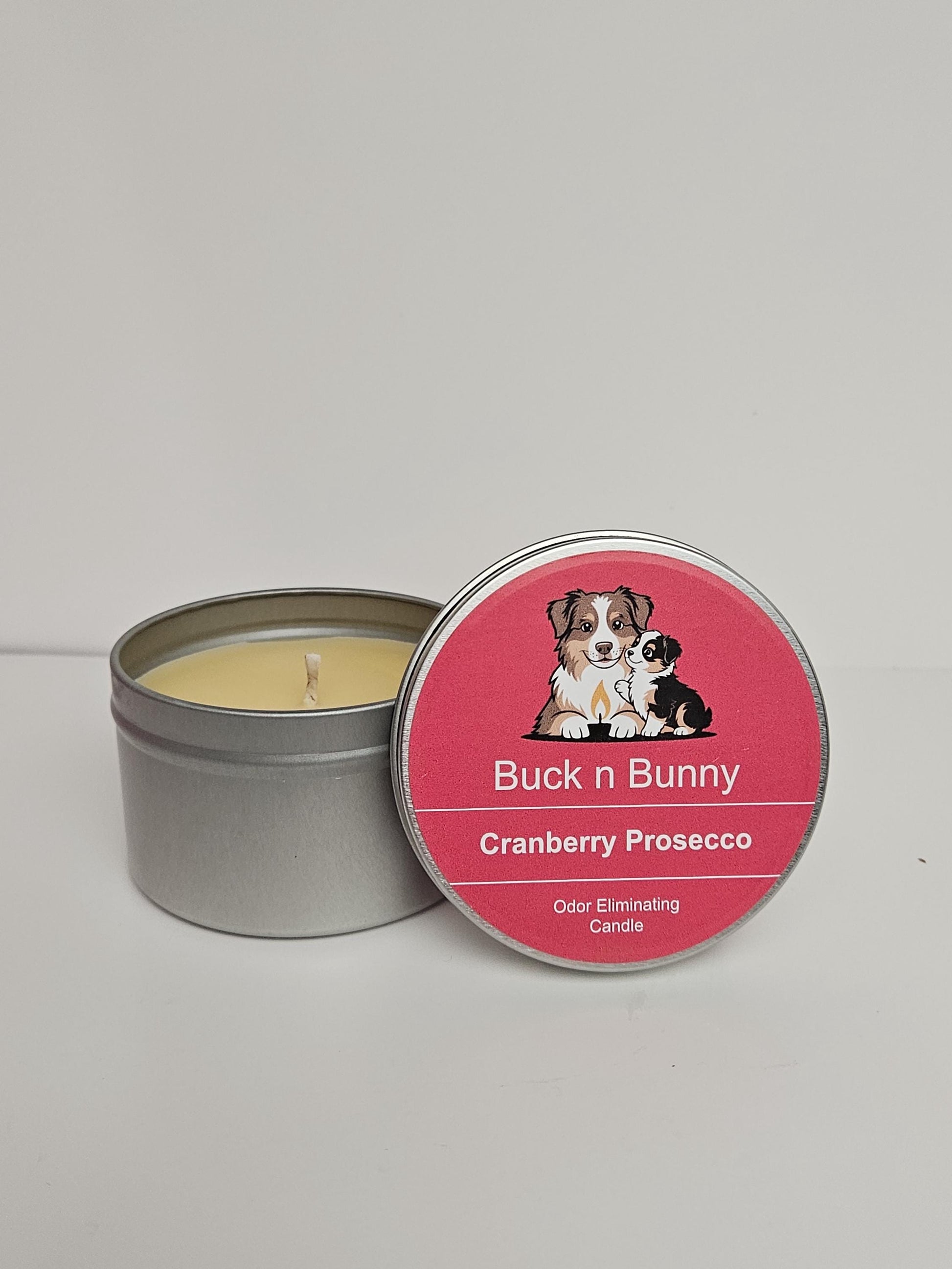 Buck n Bunny Co. Odor Eliminating Candle for Dog Moms, Cranberry Prosecco