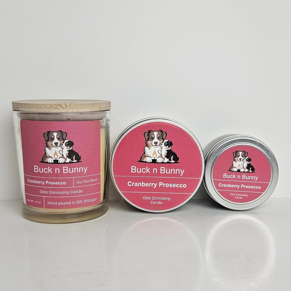 Buck n Bunny Co. Odor Eliminating Candle for Dog Moms, All Candles Cranberry Prosecco
