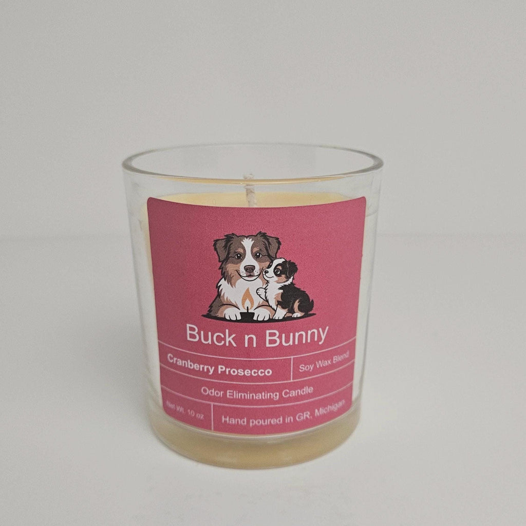 Buck n Bunny Co. Odor Eliminating Candle for Dog Moms, Cranberry Prosecco