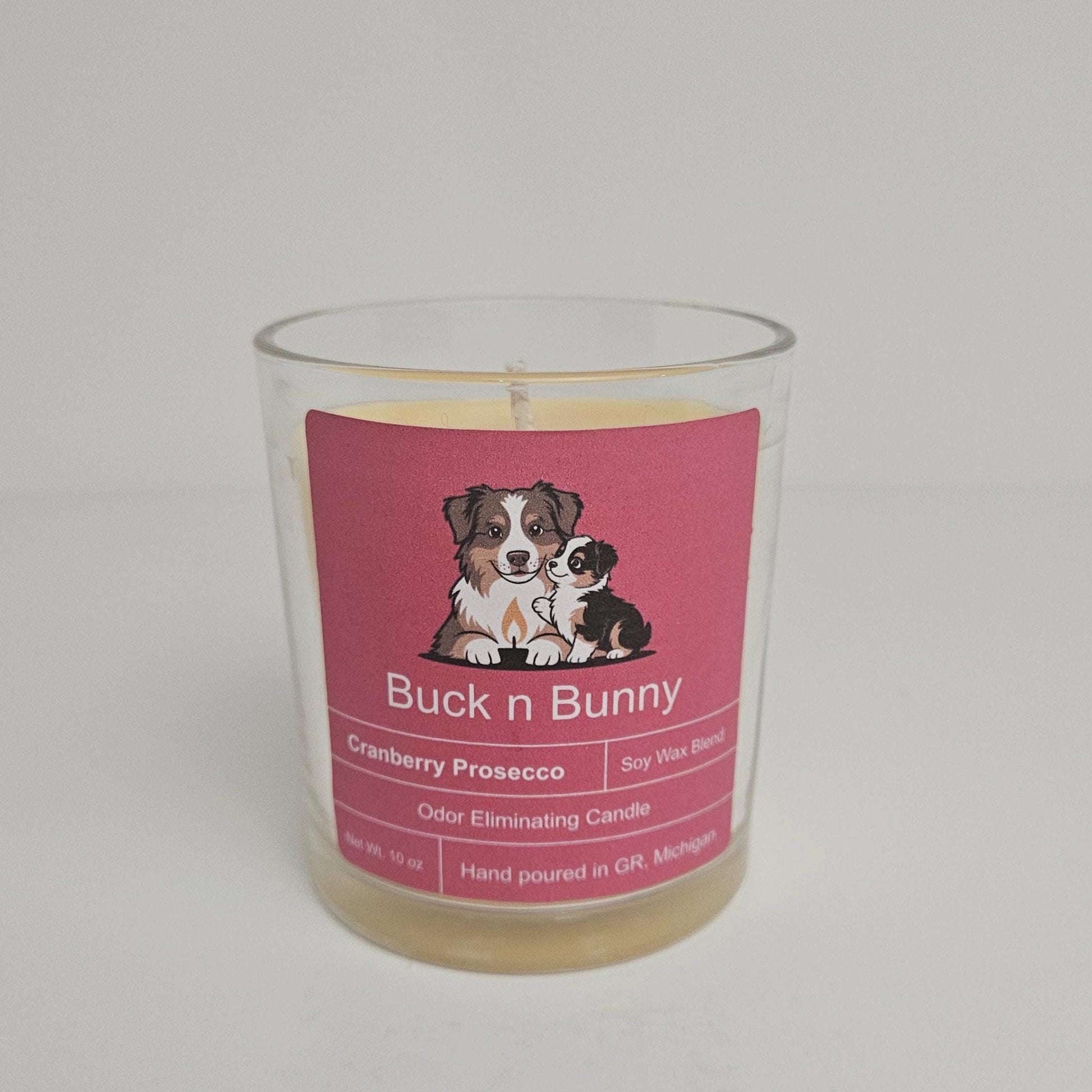 Buck n Bunny Co. Odor Eliminating Candle for Dog Moms, Cranberry Prosecco