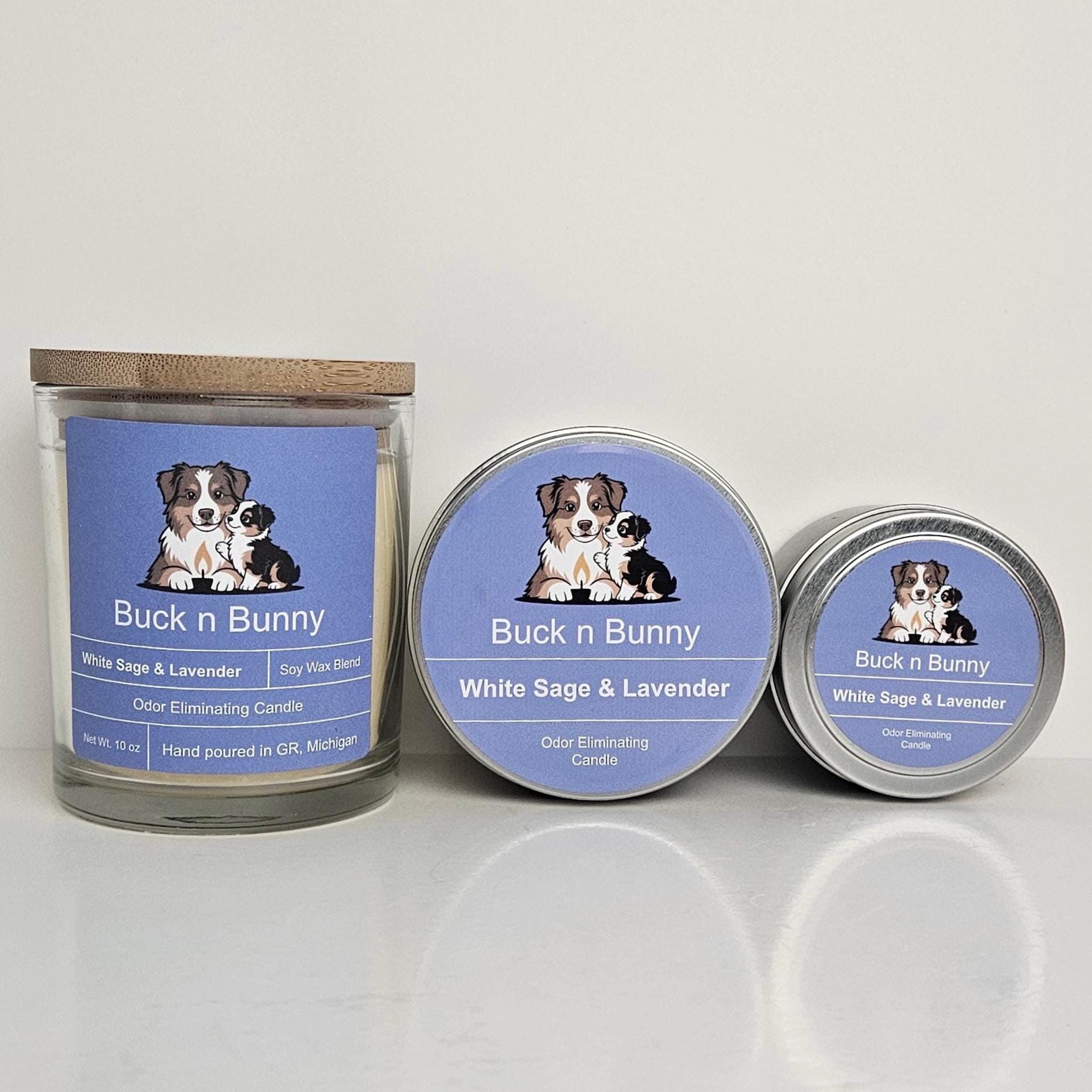 White Sage & Lavender | Odor Eliminating Candle | 4 oz Tin