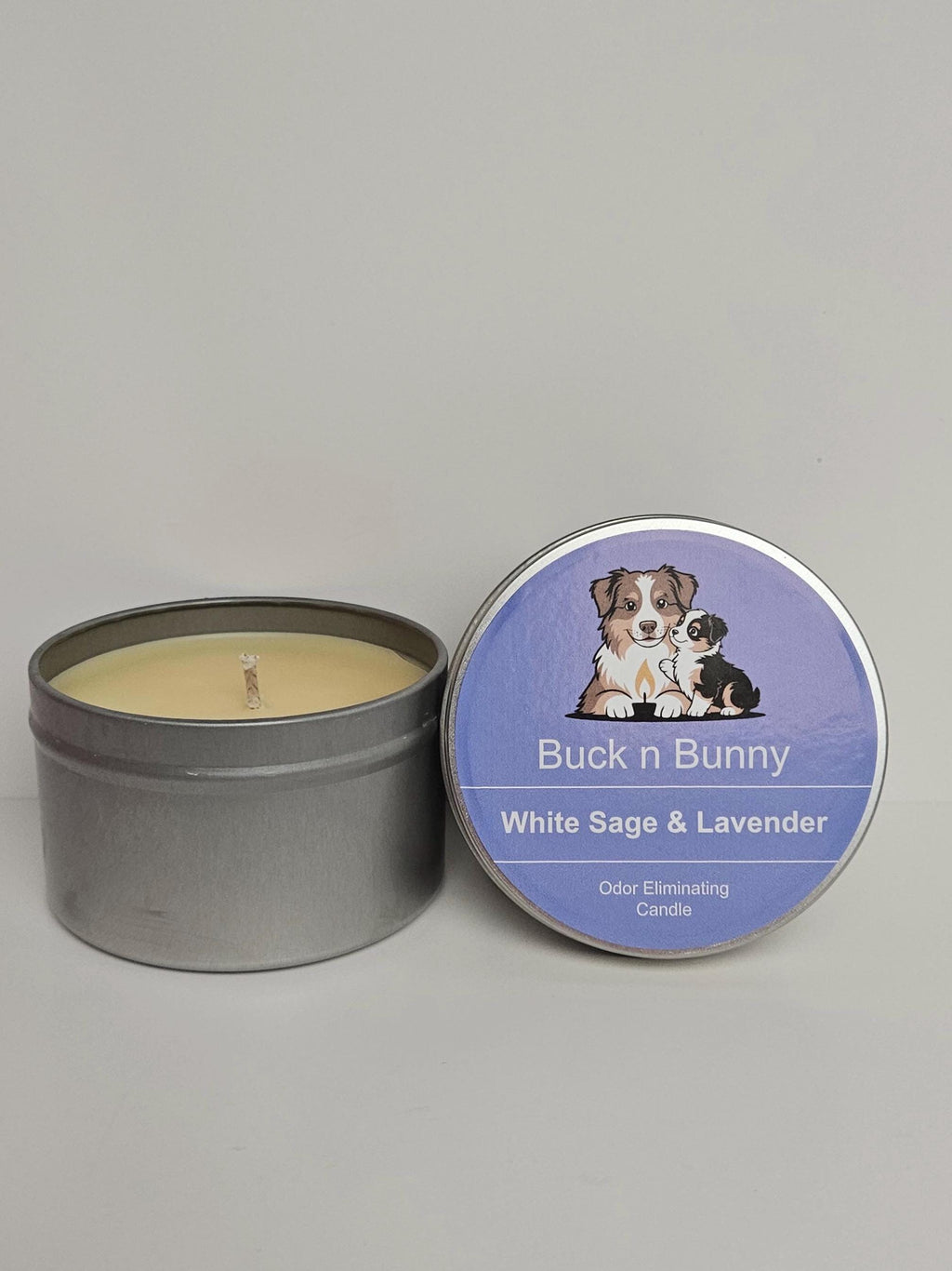 White Sage & Lavender | Odor Eliminating Candle | 8 oz Tin